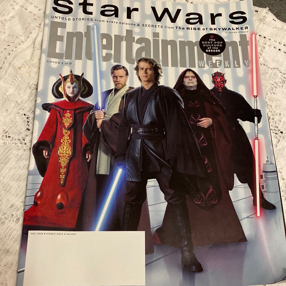 Entertainment weekly cover one of three Star Wars December 2019